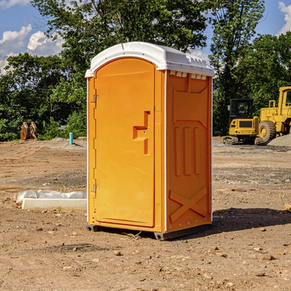 how often are the portable restrooms cleaned and serviced during a rental period in Deep River WA